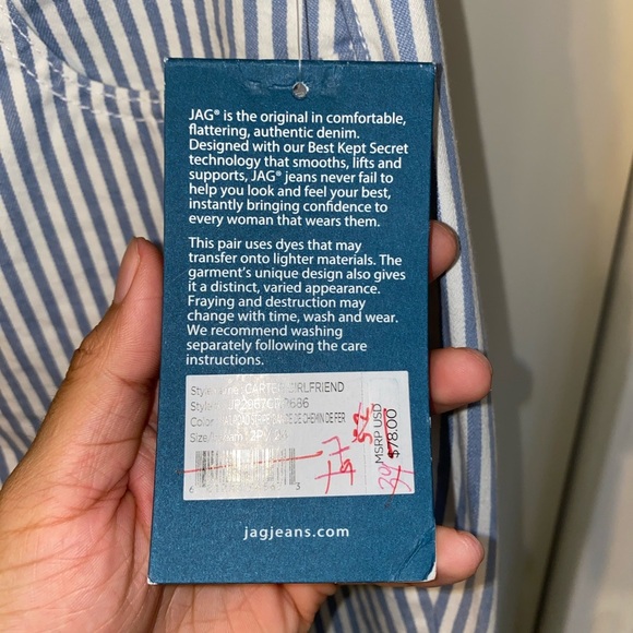 Jag Jeans Blue and White Striped Denim - Picture 8 of 16